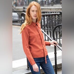 Cop.Copine - Alula Chemise Striped Button-up Vicose Blend Shirt size 40